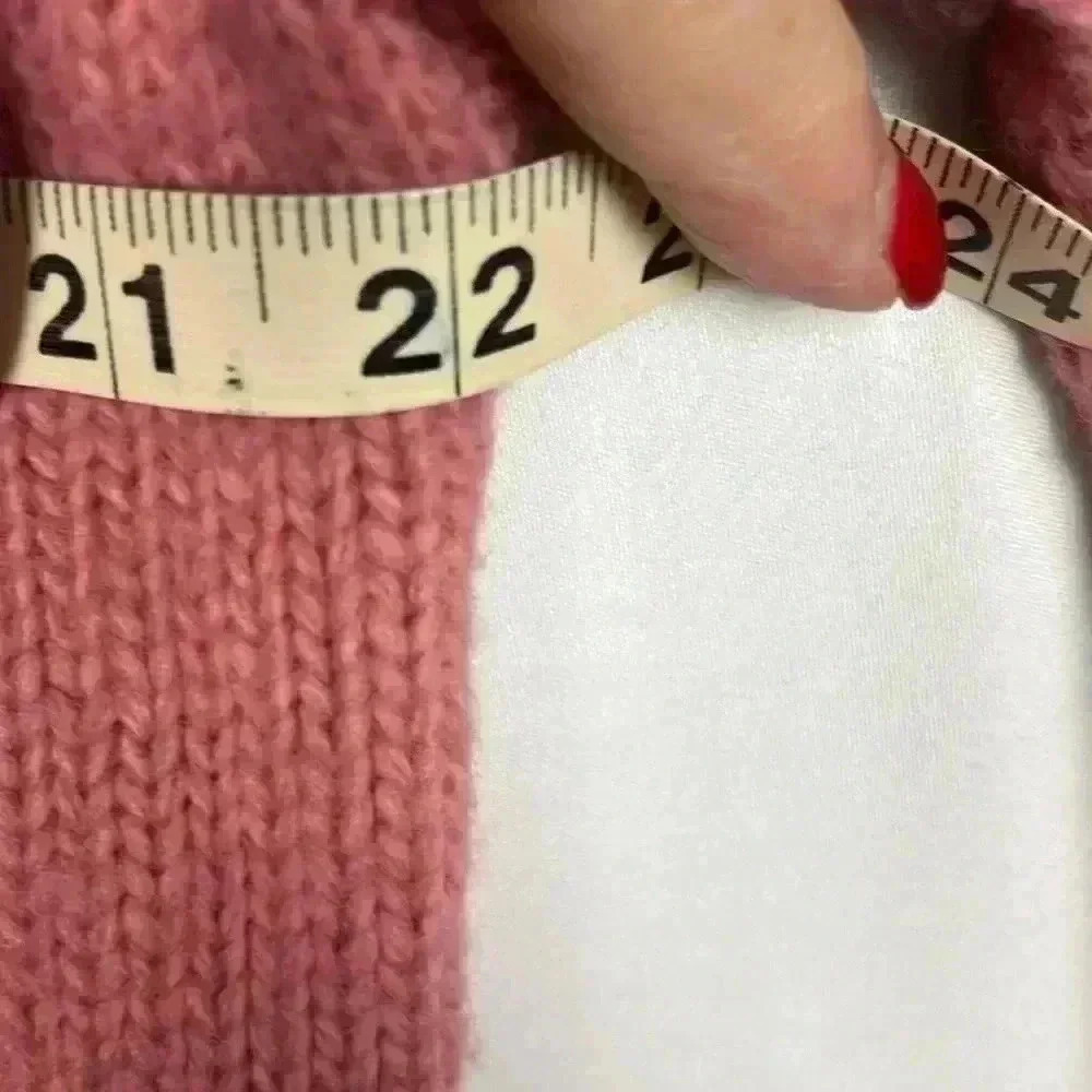 Ann Taylor Womens Knit Tunic Red/Pink/Brown Turtleneck Raglan Sleeve Soft Casual - Picture 10 of 11